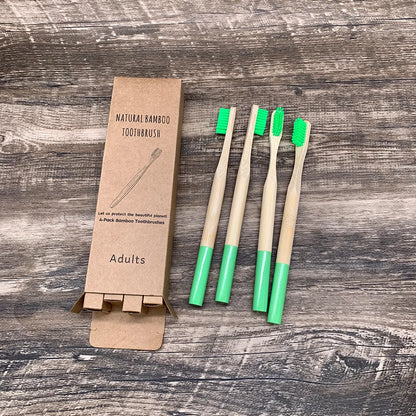 10pcs Round Handle Adult & Children Natural Eco Friendly Travel Tooth Teeth Brush Bamboo Toothbrush With Medium Hard Bristlesth Beauty World Shop