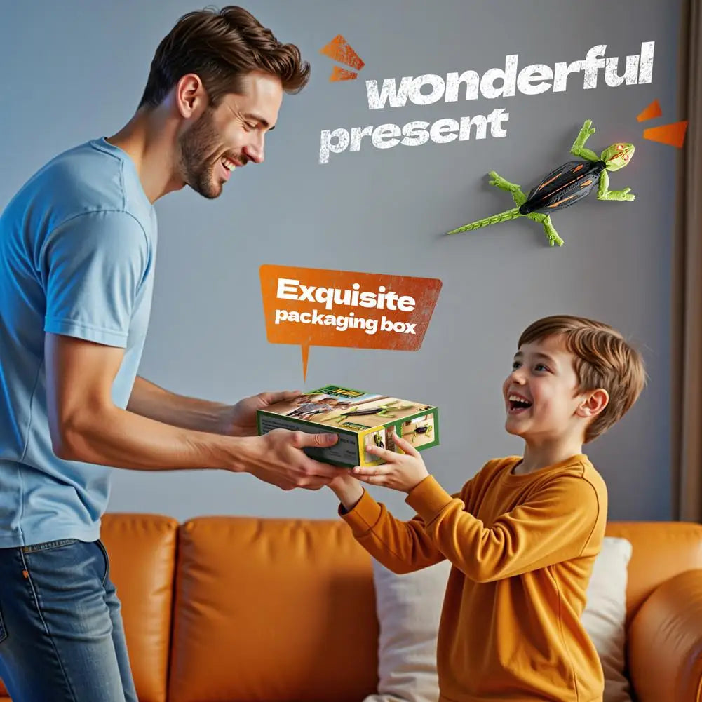 Realistic Biomimetic RC Wall Climbing Lizard Robot Toy, Remote Control Gecko That Climbs Glass & Smooth Walls Christmas Decor