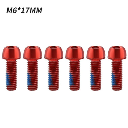 MUQZI 6pcs M6x17mm Disc Brake Caliper Bolts Bike Stem Bolt MTB Crank Arm Screw With Washer Bicycle Parts Beauty World Shop