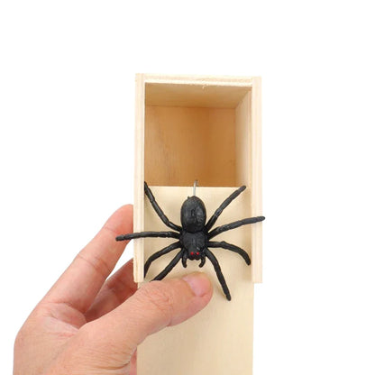 Trick Spider Funny Scare Box Wooden Hidden Box Quality Prank Wooden Scare Box Fun Game Prank Trick Friend Office Toys Beauty Fashion
