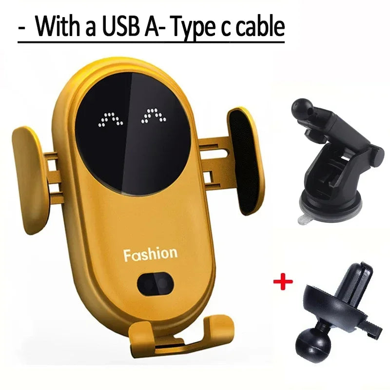 Infrared Induction Car Wireless Charger Stand Car Air Vent Clamp for iPhone 16~12 Pro Max Samsung Galaxy S25/S24 Fast Charging Beauty World Shop