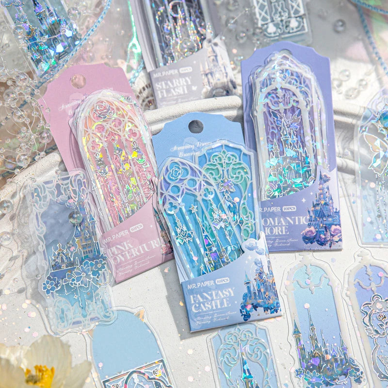 4Style 10pcs/pack Shell Light PVC Bookmark Streamer Dream High Value Ins Fresh Reading Mark Card Decoration Student Stationery Beauty World Shop