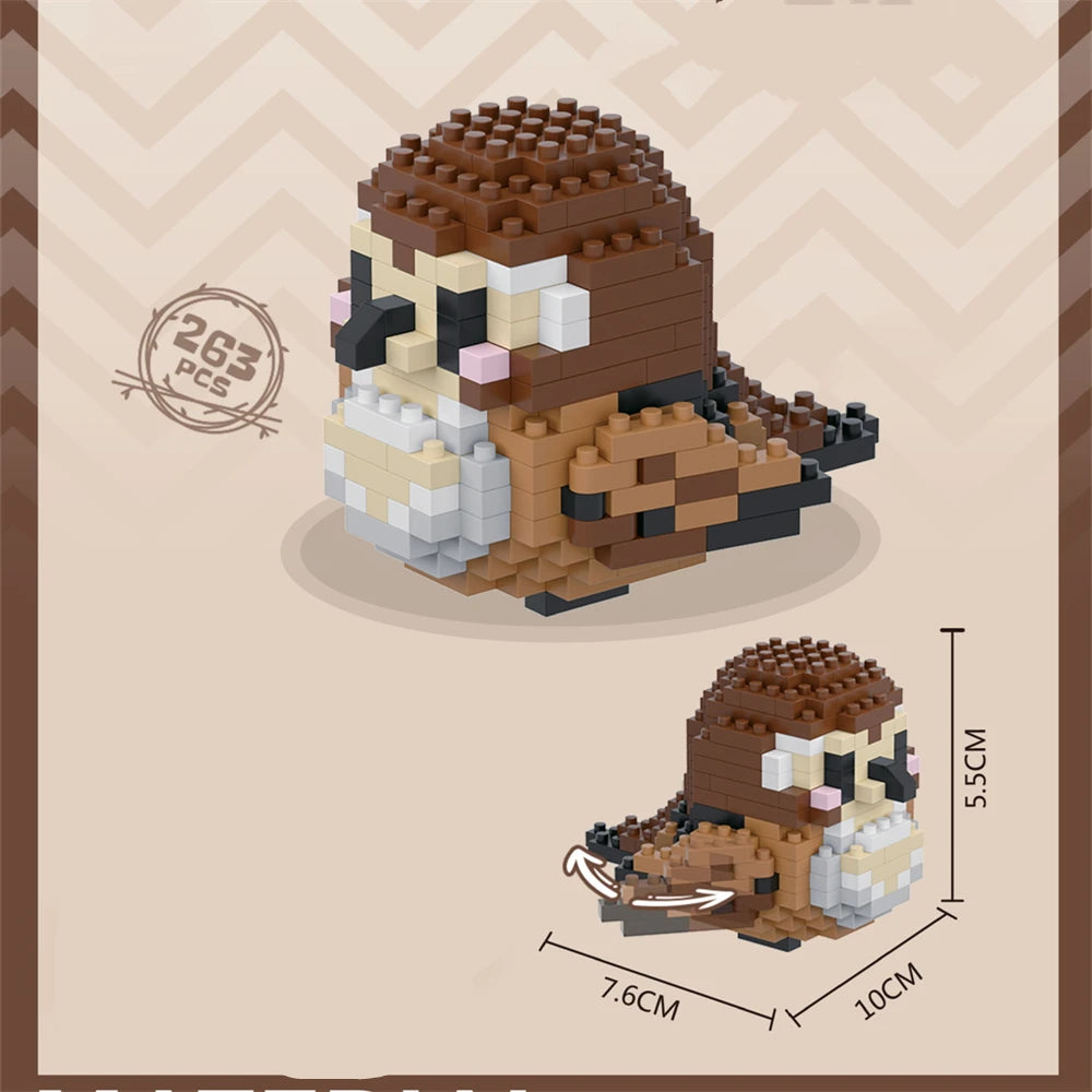 Kawaii Cute Bird Small Building Blocks Set Creative Educational Building Toys For Boys Girls Toys Suitable For Decorate Beauty World Shop