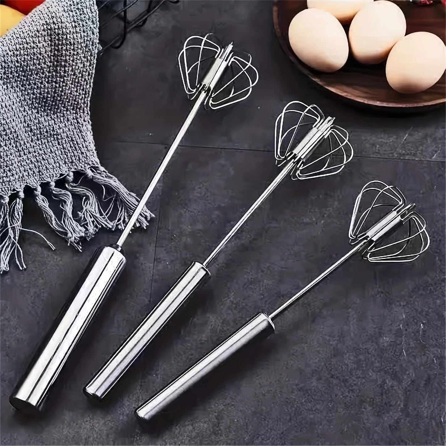 Stainless Steel Egg Beater Durable Semi-Automatic Mixer for Effortless Egg Cream Mixing Stirring and Beating for Kitchen Baking Beauty World Shop