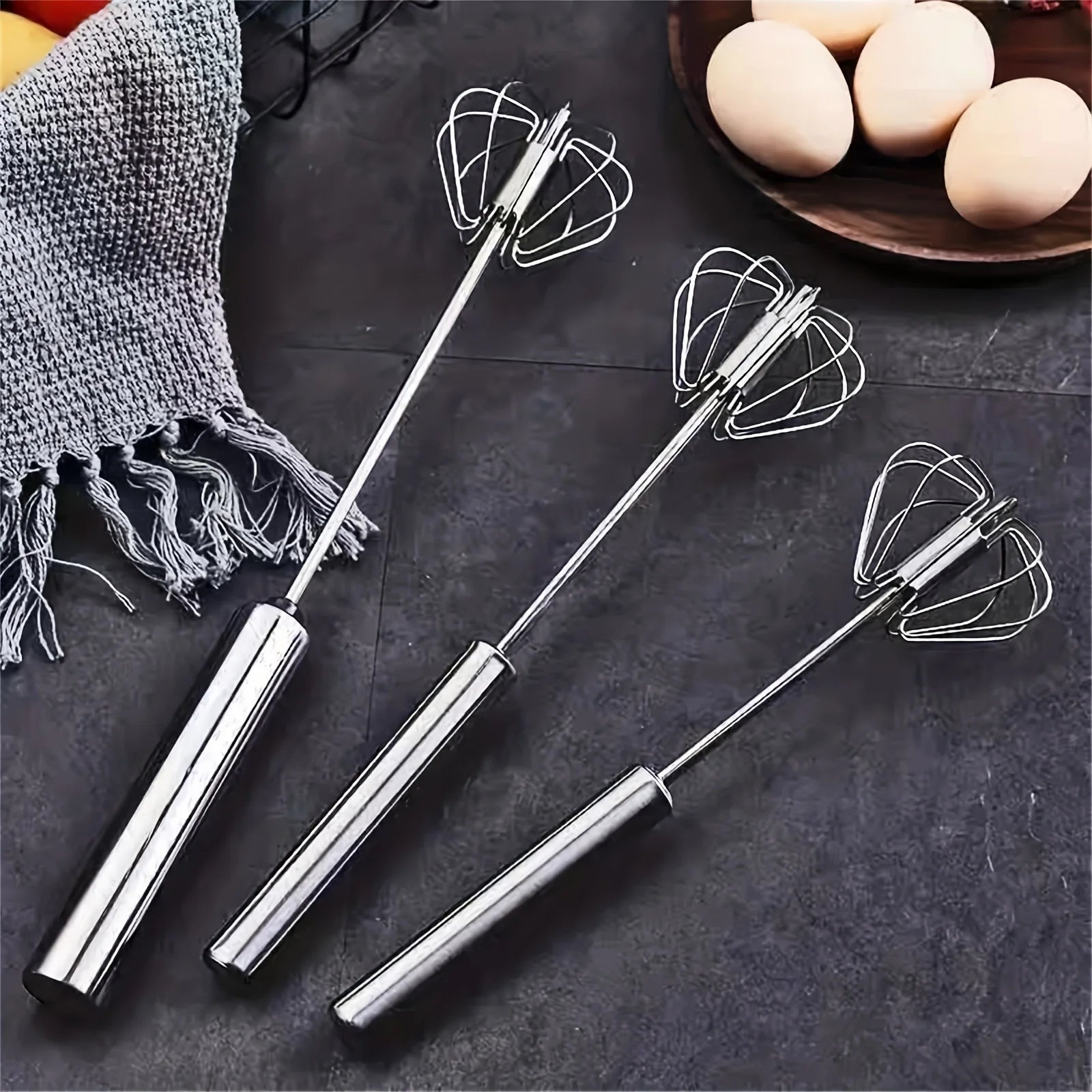 Stainless Steel Egg Beater Durable Semi-Automatic Mixer for Effortless Egg Cream Mixing Stirring and Beating for Kitchen Baking Beauty World Shop