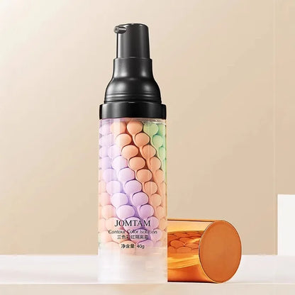 Face Makeup Primer Tri-color Cream Contour Color Isolation Waterproof Makeup Foundation Natural Makeup Base Cream 40g Beauty World Shop