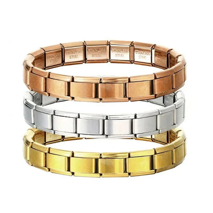 2024 New Popular Fashion Italian Module Charm Links Fit 9mm Bracelet Stainless Steel Links Jewelry Making Beauty World Shop