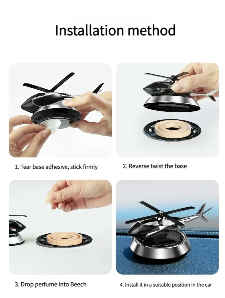 Helicopter Styling Solar Car air freshenerDecorative Aromatherapy Car interior accessories Propeller rotary perfume diffuser Beauty World Shop