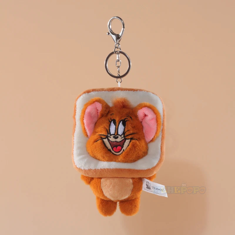Original Tom and Jerry Plush Keychains Cosplay Cheese Toast Bagel Cake Jerry Hamburger TOM Lovely Cute Gift Toy Toy Beauty World Shop