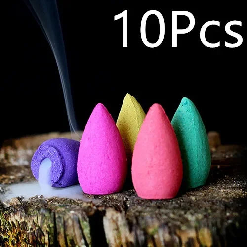 Mixed Natural Incense Rose Jasmine Lavender Osmanthus Sakura Smoke Cone Reflux Tower Incense Backflow Incense Bullet Beauty World Shop