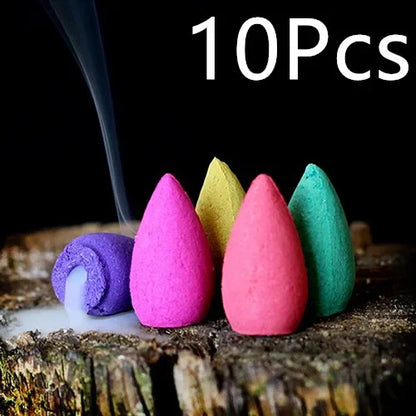 Mixed Natural Incense Rose Jasmine Lavender Osmanthus Sakura Smoke Cone Reflux Tower Incense Backflow Incense Bullet Beauty World Shop
