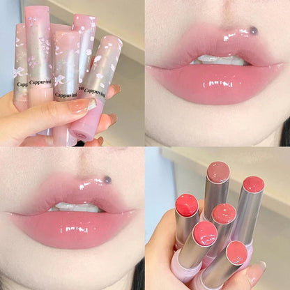 Flowery dish language lip gloss mirror lip glaze beep lip water light lasting makeup not easy to dip cup makeup Beauty Trend Shop