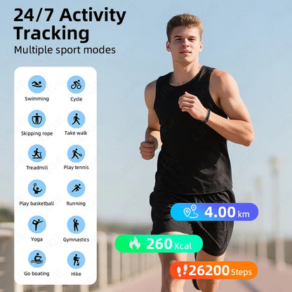 LIGE New Sport Fitness Tracker Smart Band Bracelet Heart Rate Blood Oxygen Sleep Monitor Pedometer Call Reminder Smartwatch 2025