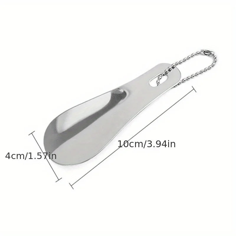 1pc stainless steel metal shoehorn, portable shoehorn, shoe wearing aid, essential for home travel Beauty World Shop