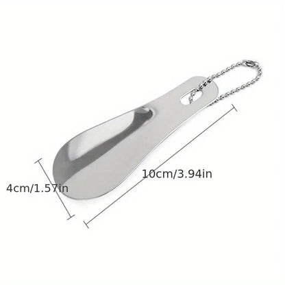 1pc stainless steel metal shoehorn, portable shoehorn, shoe wearing aid, essential for home travel Beauty World Shop