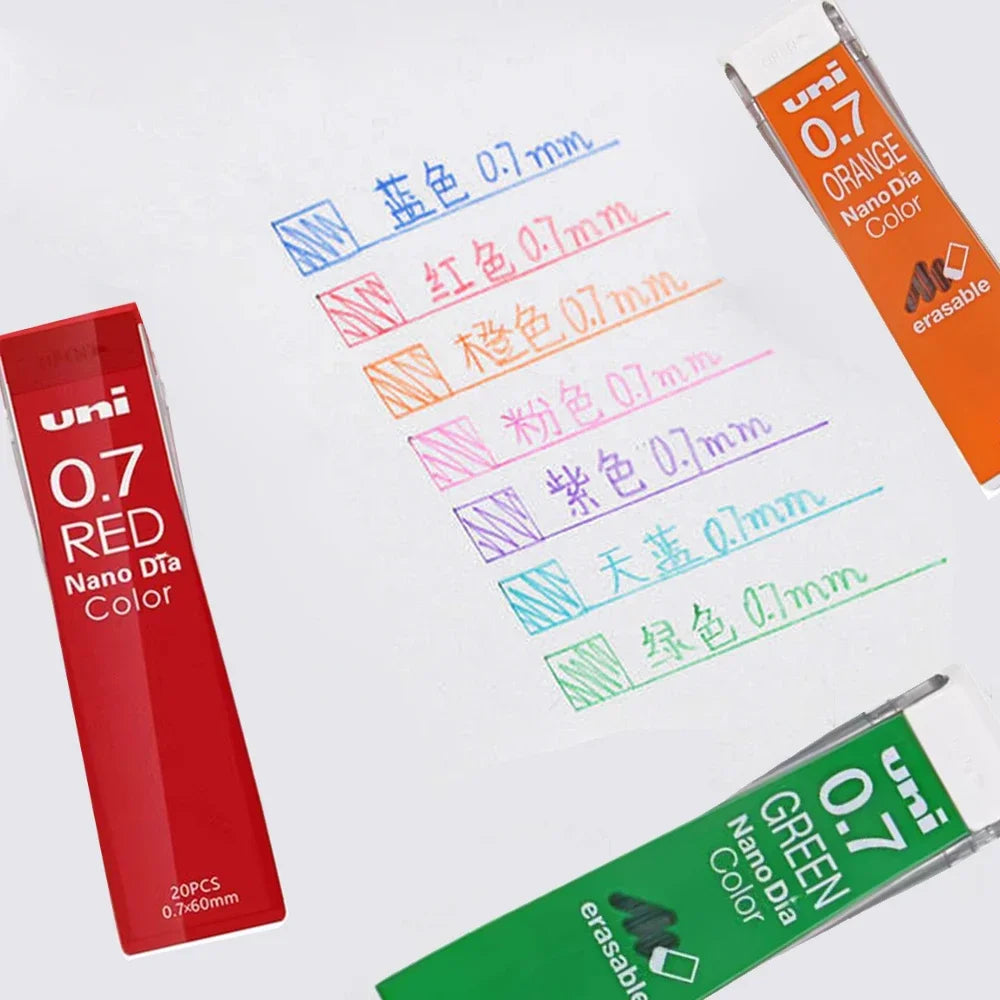 1pcs Japan UNI Color Lead 0.7mm Erasable Mechanical Pencil Refill Nano Dia 202NDC Non Breakable Cute School Art Supplies Beauty World Shop