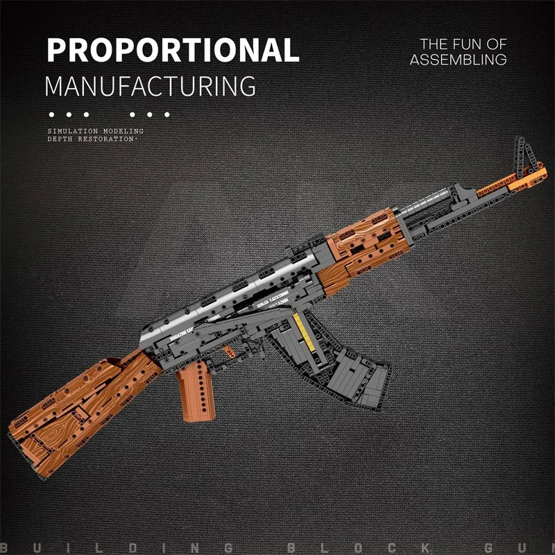 AK47 Assault Rifle Model Building Blocks Military Army Weapon Shootable Imitation Gun Bricks Children’s Holiday Gifts DIY Toys Beauty World Shop