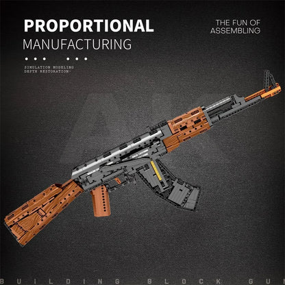 AK47 Assault Rifle Model Building Blocks Military Army Weapon Shootable Imitation Gun Bricks Children’s Holiday Gifts DIY Toys Beauty World Shop