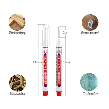 1-100Pcs 2cm Waterproof Long Head Markers Deep Hole Marker Pen for Metal Carpenter Red/Black/Blue/Green Ink Woodworking Tools Beauty World Shop