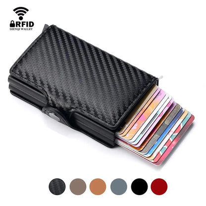 Anti Rfid Carbon Fiber Credit Card Holder Mens 14 Bank Cardholder Case Wallet Metal Minimalist Wallet Money Bag Male Purses Beauty World Shop
