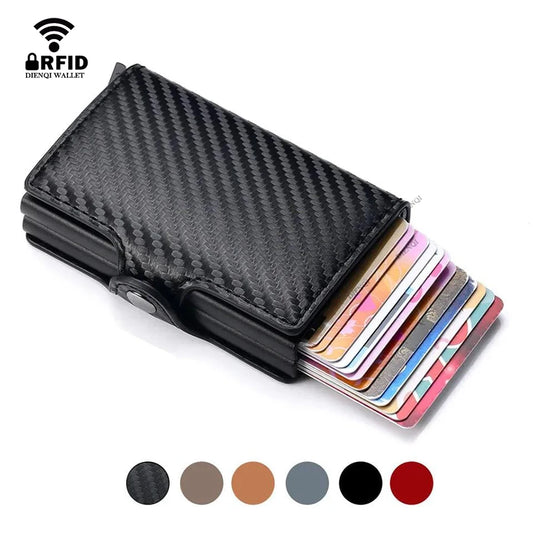 Anti Rfid Carbon Fiber Credit Card Holder Mens 14 Bank Cardholder Case Wallet Metal Minimalist Wallet Money Bag Male Purses Beauty World Shop