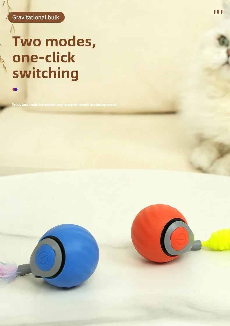 Smart Cats Toy Ball Electric Ball for Cats With Feather Teaser Intelligent Automatic Movement Active Scrolling Pet Toys Supplies Beauty World Shop