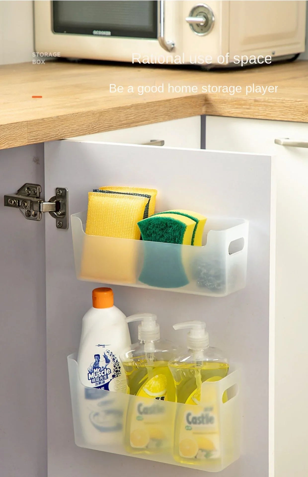 Non Perforated Cling Film Rack Inside Cabinet Wall Shelf Shelves Spice Rack Dish Drying Rack Cabinet Door Organiser for Kitchen Beauty World Shop