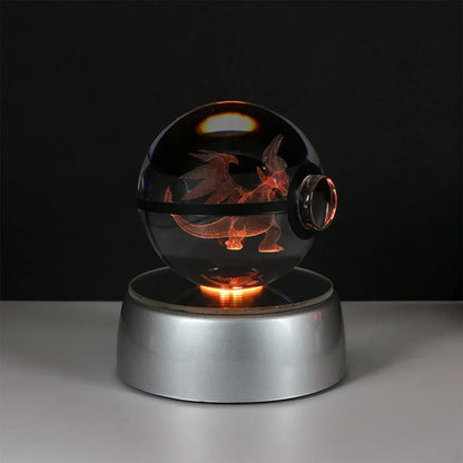 Pokemon Crystal Ball Pikachu Gengar Eevee Mewtwo Lacario Anime Game Pokeball Led Night Light Base Kids Birthday Gift Home Decor Beauty World Shop