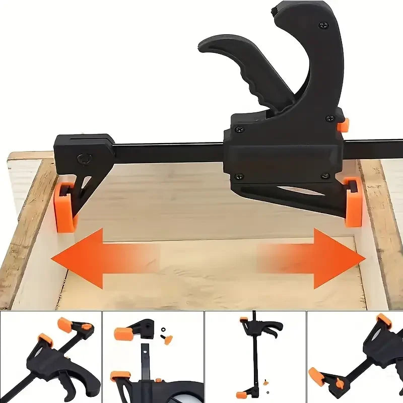 Woodworking Clamp F Hard Quick Release Ratchet Speed Squeeze Clip Kit Long Carpenter Set Nylon Gadget Work Bar Hand Tool 4inch Beauty World Shop