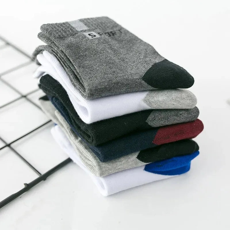 10/5/3pairs Breathable Con Sports Stockings Men Bamboo Fiber Autumn and Winter Men Socks Sweat Absorption Deodorant Business Sox Beauty World Shop