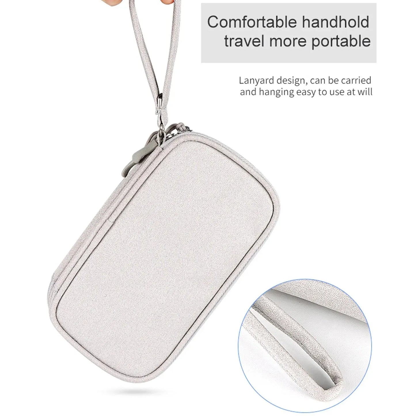 Data Cable Storage Bag Waterproof Portable Carry Case  Storage Bag Travel Organizer Bag for Cable Cord USB Charger Beauty World Shop