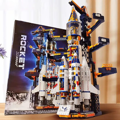 Manned Rocket Model Building Blocks Space Station Construction Toy Rocket Bricks City Architecture Kids STEM Toys Beauty World Shop
