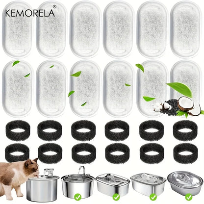 12/15PCS Cat Water Fountain Activated Carbon Sponge Filters for Stainless Steel Water Dispenser Pet Healthy Water Care Accessory Beauty World Shop
