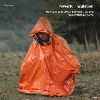 Emergency Raincoat Poncho Waterproof Rainwear Blanket Survival Camping Equipment Cold Insulation Rainwear Camping Equipment Beauty World Shop