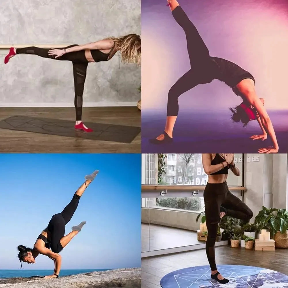 Backless Non-slip Fitness Yoga Socks Cotton Women Sport Pilates Socks Ballet Dance Slippers Barefoot Sock Workout for Gym Beauty World Shop