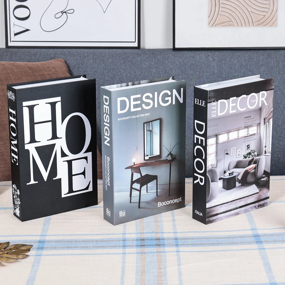 3Pcs Foldable Fashion Fake Books Living Room Decoration Designer Books Coffee Table Ornaments Club Hotel Room Villa Prop Books Beauty World Shop