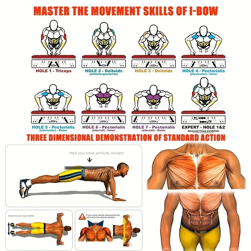 Push-up Board Set Portable Multifunctional Push-up Bar Foldable Fitness Equipment For Chest Abdomen Arms/Back Training Beauty World Shop