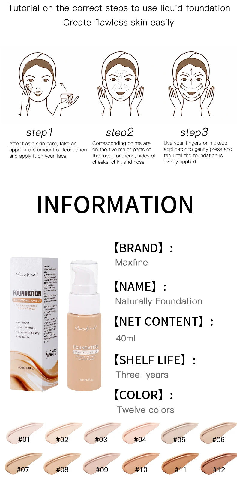 Liquid Foundation Effective Concealer Waterproof Sweat-resistant Makeup Professional Cosmetics Beauty World Shop