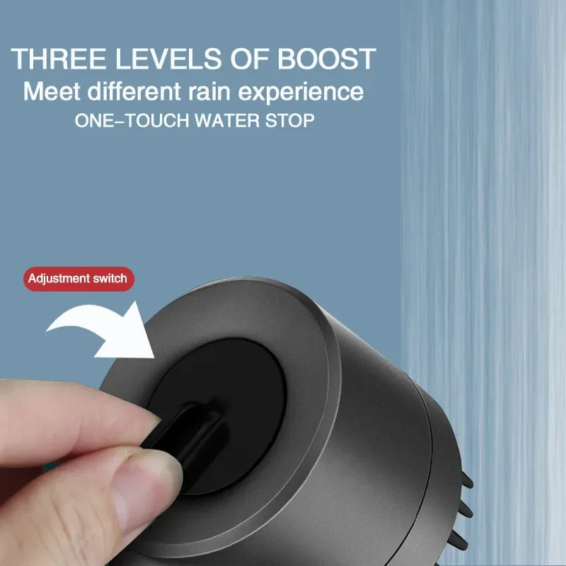 High Pressurized Filter Shower Head 3-mode Adjustable Spray with Massage Brush Rain Faucet Bathroom Accessories Beauty World Shop
