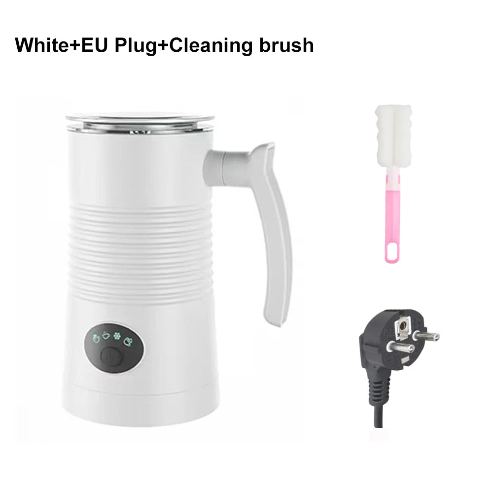 Electric Milk Frother Milk Foam Machine For Coffee Cappuccino Latte 4 in 1 Hot and Cold Foam Maker Automatic Milk Frother Foamer Beauty World Shop