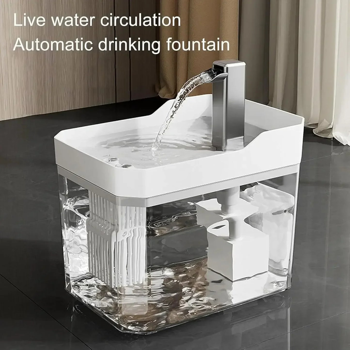 Automatic Cat Water Drinking Fountain Dispenser for Pet Water Fountain Filter Non-Slip Automatic Indoor Cat Water Bowl Anti-Slip
