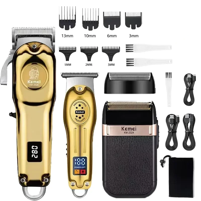 Kemei Hair Clippers KM-2628 KM-678 KM-2024 Professional Electric Beard Clipper Rechargeable Men's Shaver Hair Trimmer Kit Men Beauty Trend Shop