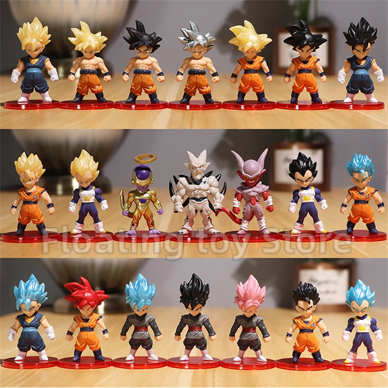Dragon Ball Z Super Saiyan Son Goku Son Gohan Vegeta Broly Piccolo Majin Buu Action Figure Set Anime Figurines Model Gifts Toys Beauty World Shop