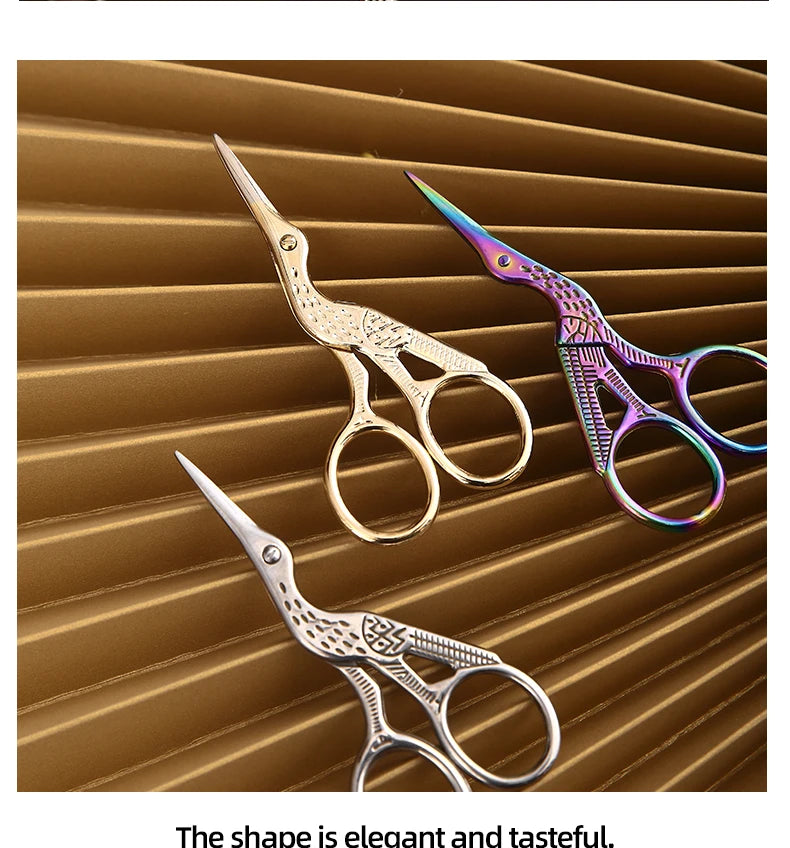 Mr.paper Antique Stork Sewing Art Scissors Made Stainless Steel Suitable for Daily Cutting Embroidery Sewing Craft Art Works Beauty World Shop