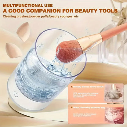 USB Powered Makeup Brush Cleaner, Odorless, Battery-Free, Essential Beauty Tool Accessory, Brush Washer and Dryer, Plug-and-Play