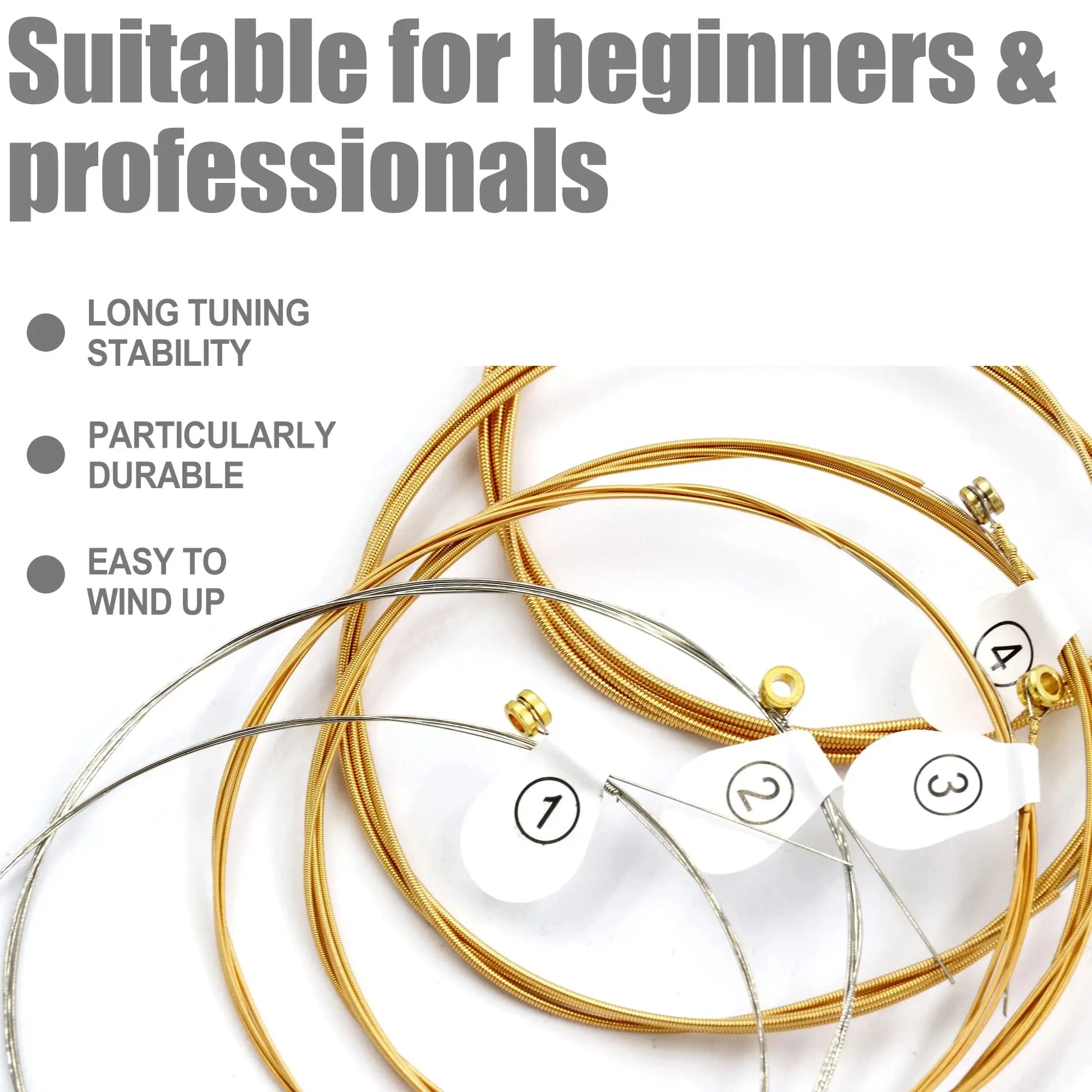 1 SET 6 Pieces Copper Guitar Strings 1-6 for Classical Classic Steel Wire Classic Acoustic Folk Guitar Parts Accessories Beauty World Shop