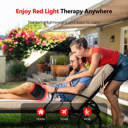 Infrared Light LED Healthcare Belt Waist Red Light Heating Massage Belt Pad Lumbar Back Waist Massager For Muscle Body Relief Beauty World Shop