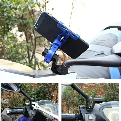360 Rotate Metal Motorcycle Bicycle Phone Holder Aluminum Alloy Anti-slip Bracket Support GPS Clip Bike Phone Stand for iPhone Beauty World Shop