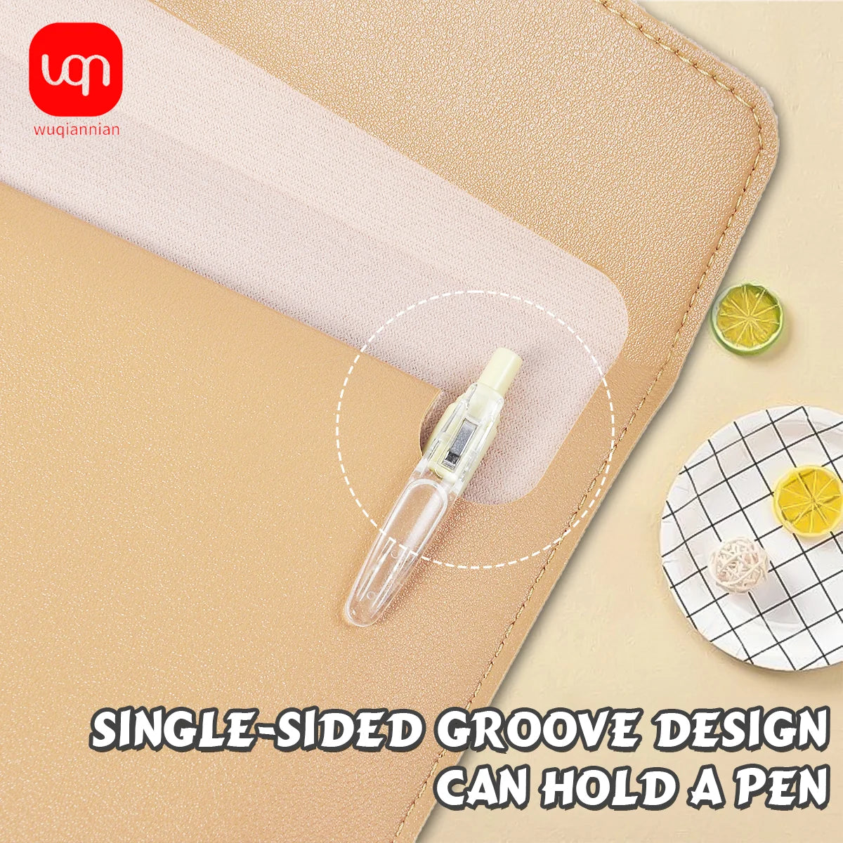 WQN-1PC PU Leather Document Bag A5, Wear-Resistant, Large Capacity, Waterproof, Suitable for Office and School Document Storage Beauty World Shop