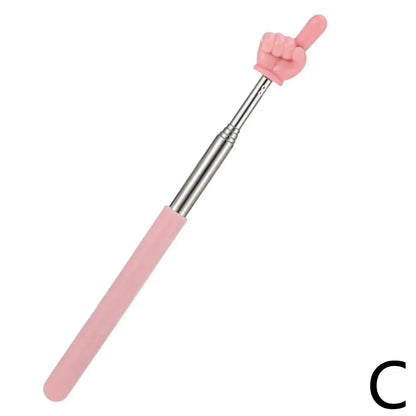 Steel Teaching Pointer Telescopic Rod Finger Design Teaching Stick Finger Reading Sticks Tools School Office Supplies Beauty World Shop